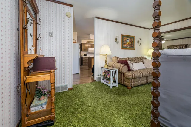 a living room with furniture