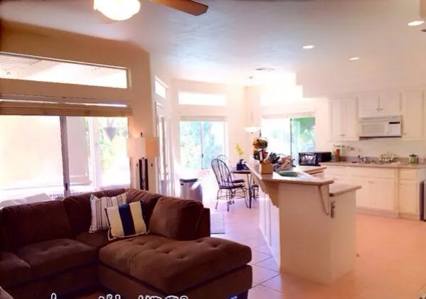 a living room with furniture