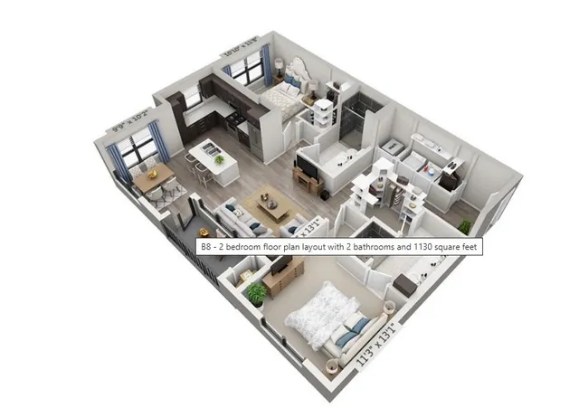 a living room with furniture