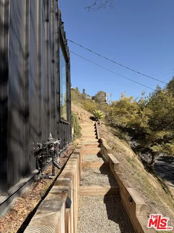 a view of a sky from a balcony