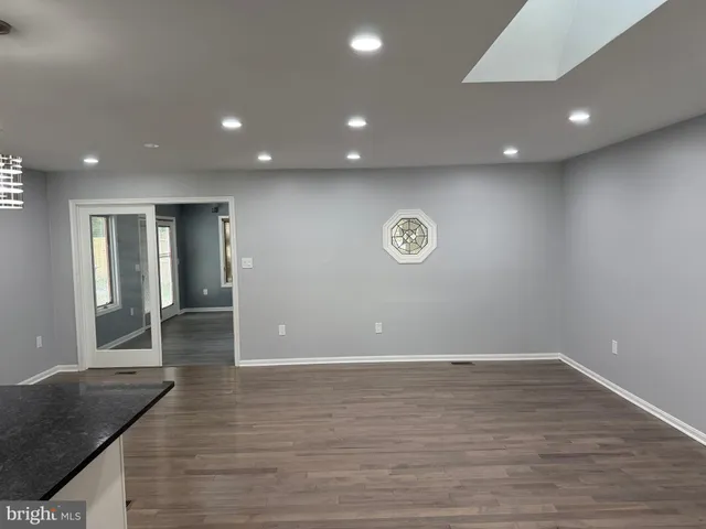a view of livingroom with wooden floor