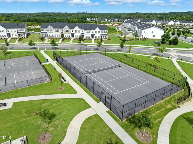 a view of a lake with houses