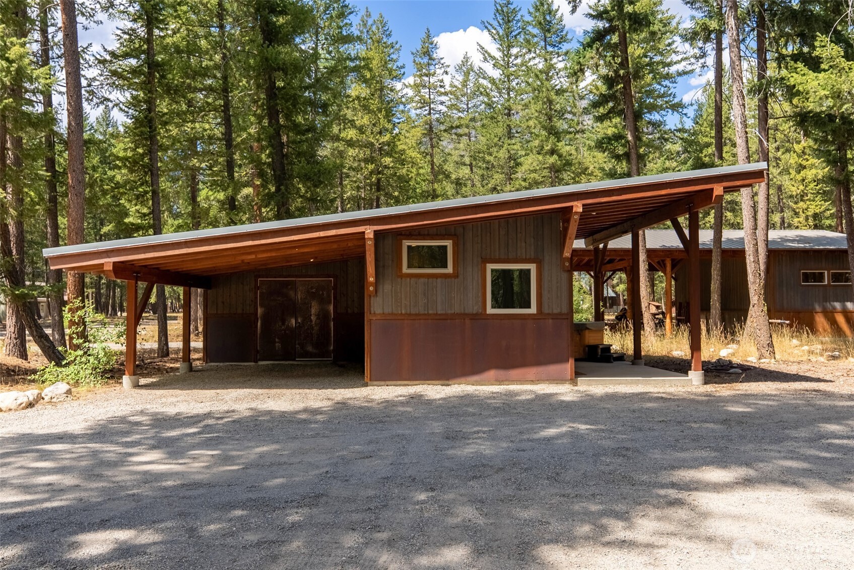 16 Littell Road Mazama, WA 98833 - Photo 6 of 40 a view of a house with a outdoor space