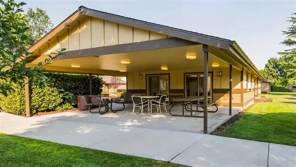 a view of a house with a patio