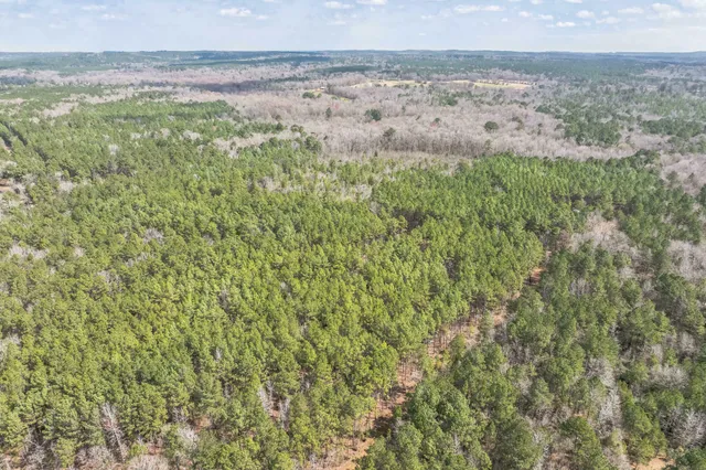 a view of a field with an outdoor space