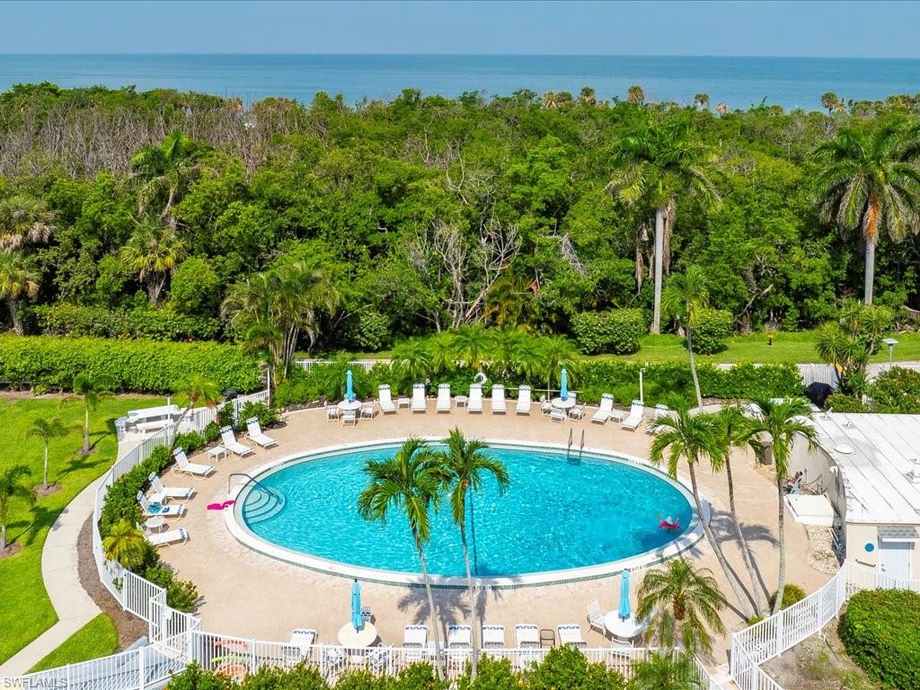 1 Bluebill Avenue, Unit 302 Naples, FL 34108 - Photo 12 of 21 a small pool with lawn chairs and plants