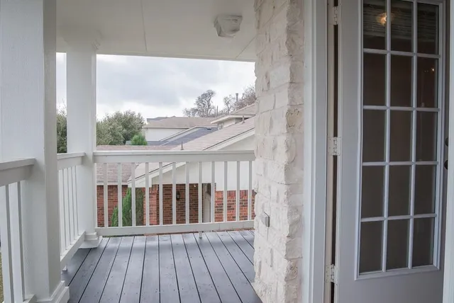a view of a glass door with a glass door