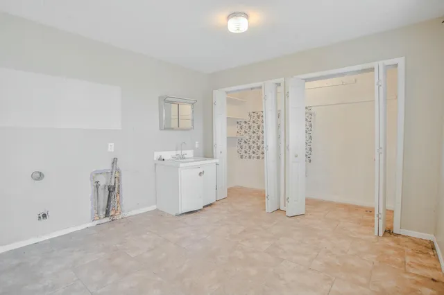 a view of a room with closet area