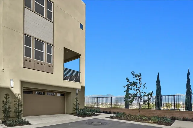 a front view of a multi story building