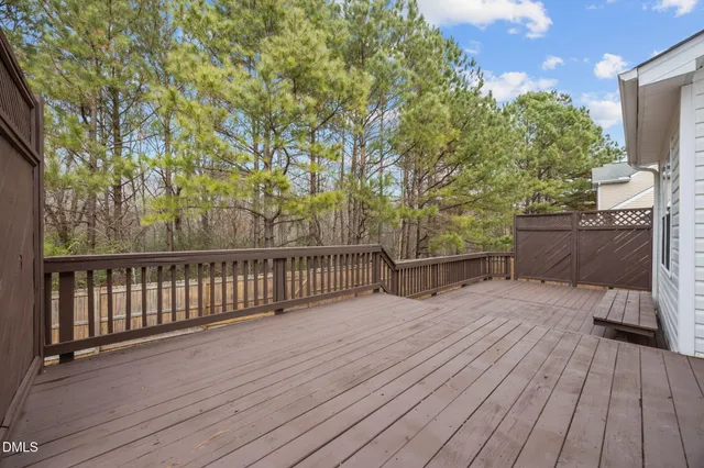 a view of deck with wooden floor and fence