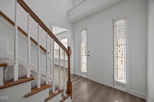 a view of an entryway with staircase