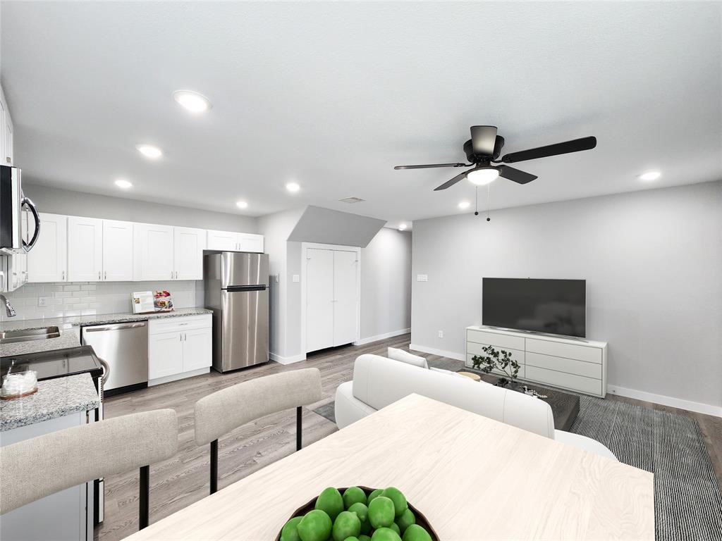 7735 Orebo Street, Unit B Houston, TX 77088 - Photo 2 of 16 The Living, Dining & Kitchen Has Been Staged For You
