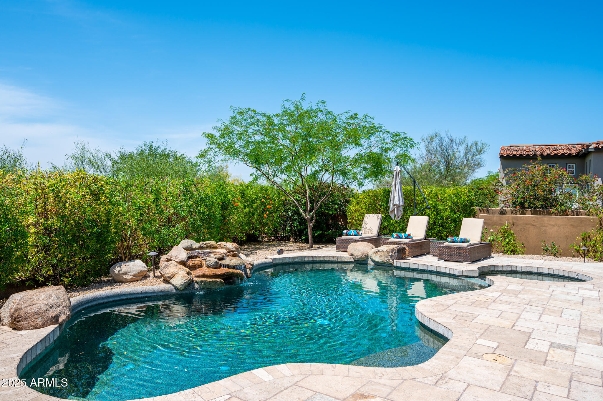 9631 East Mountain Spring Road Scottsdale, AZ 85255 - Photo 36 of 48 a garden view with a seating space