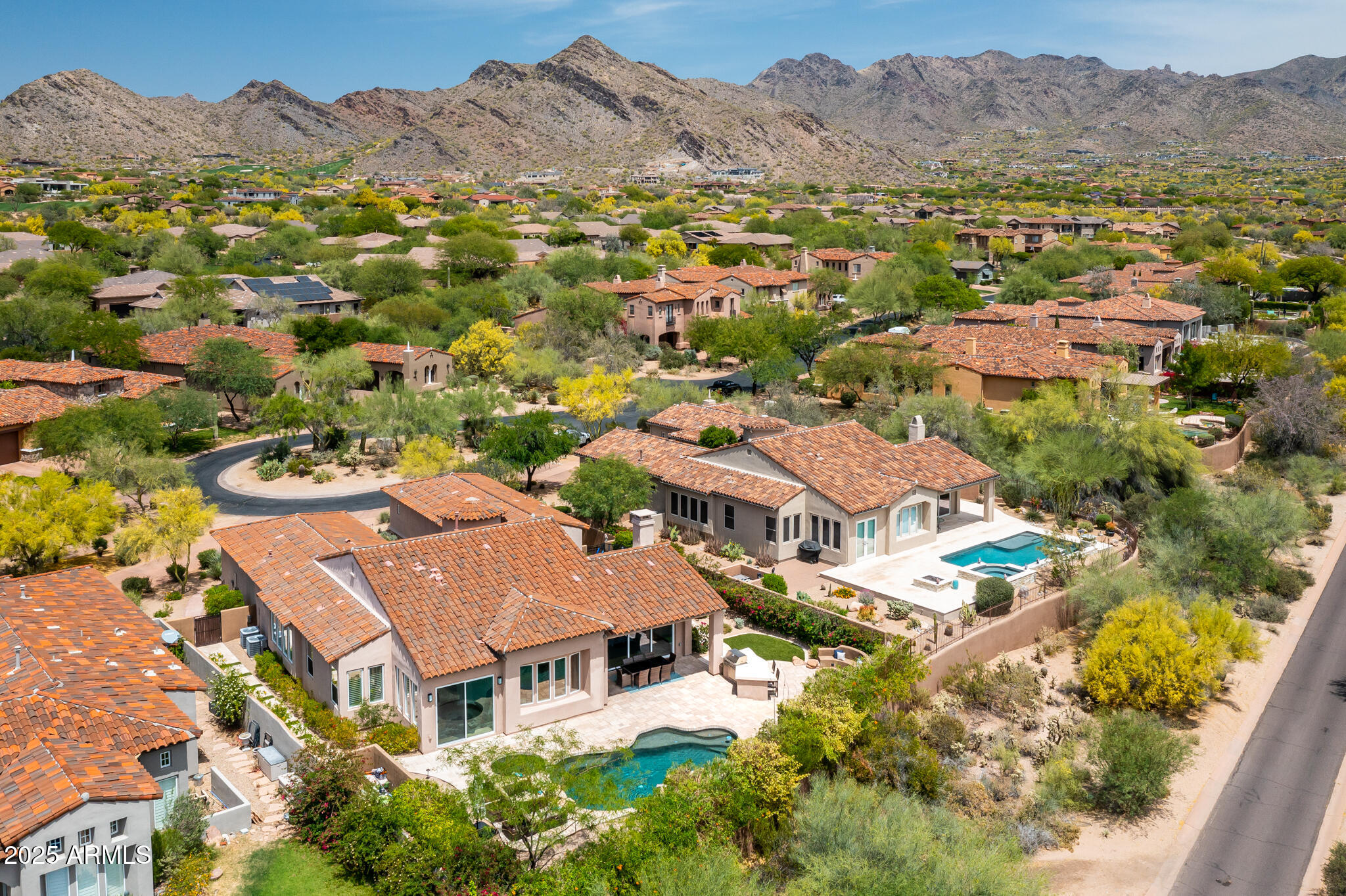 9631 East Mountain Spring Road Scottsdale, AZ 85255 - Photo 47 of 48 an aerial view of residential houses and outdoor space