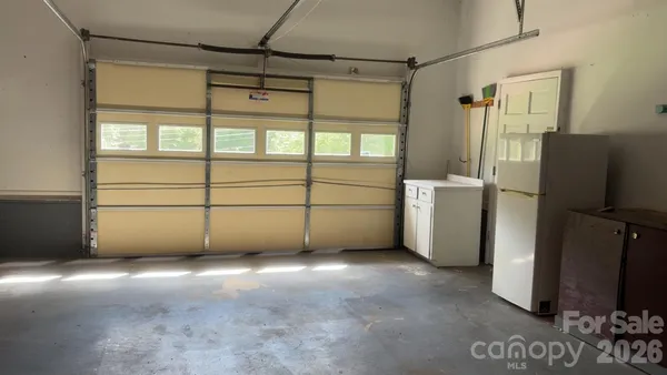 a view of a garage