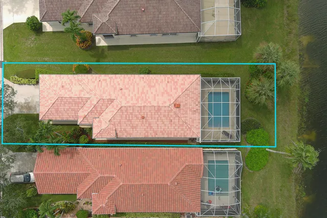 an aerial view of a house