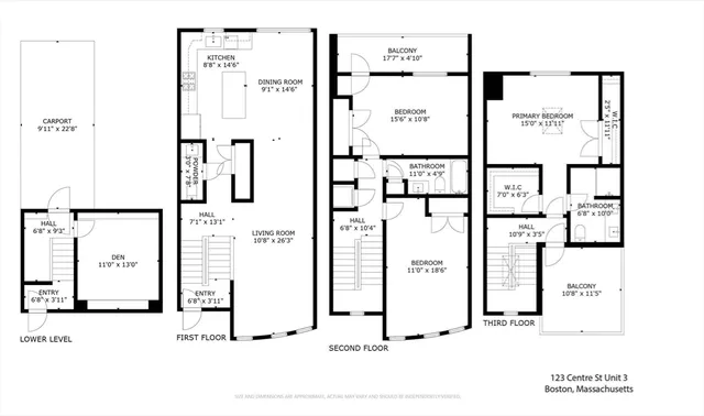 $3,800 | 123-125 Centre Street, Unit TH4, Boston, MA 02124