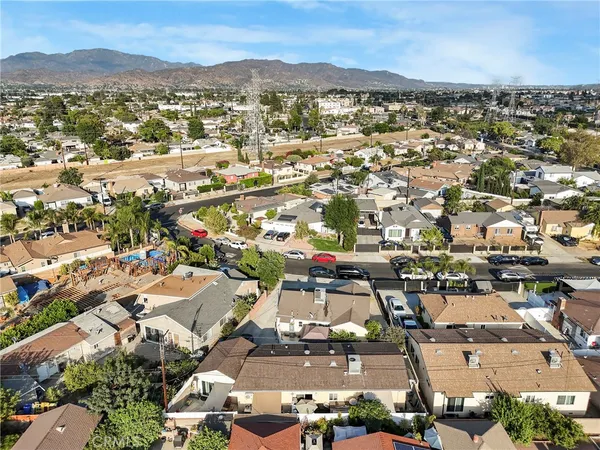 an aerial view of a city