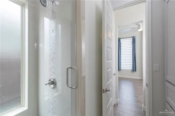 a bathroom with a shower