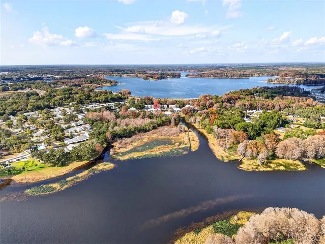 a view of a lake with outdoor space
