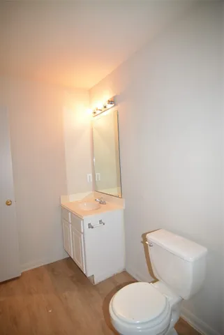 a bathroom with a toilet a sink and a mirror