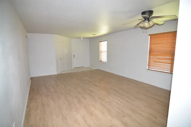 a view of a livingroom with a window