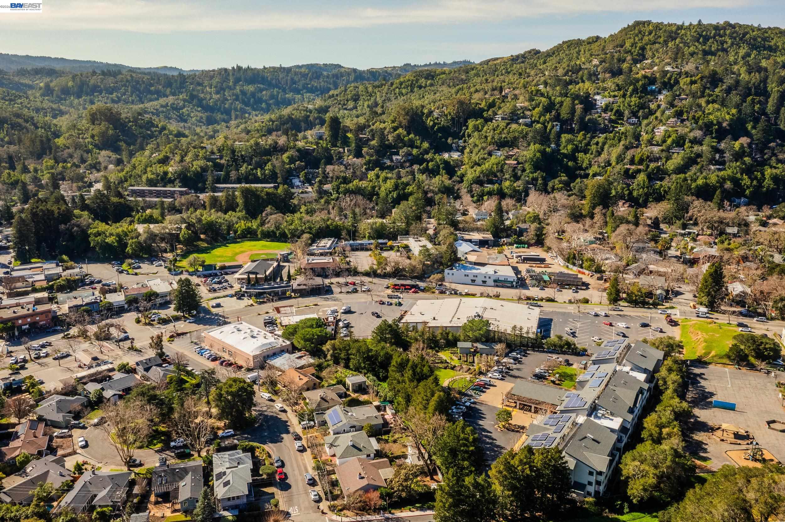 148 Ridgeway Avenue Fairfax, CA 94930 - Photo 28 of 31 an aerial view of residential houses with outdoor space