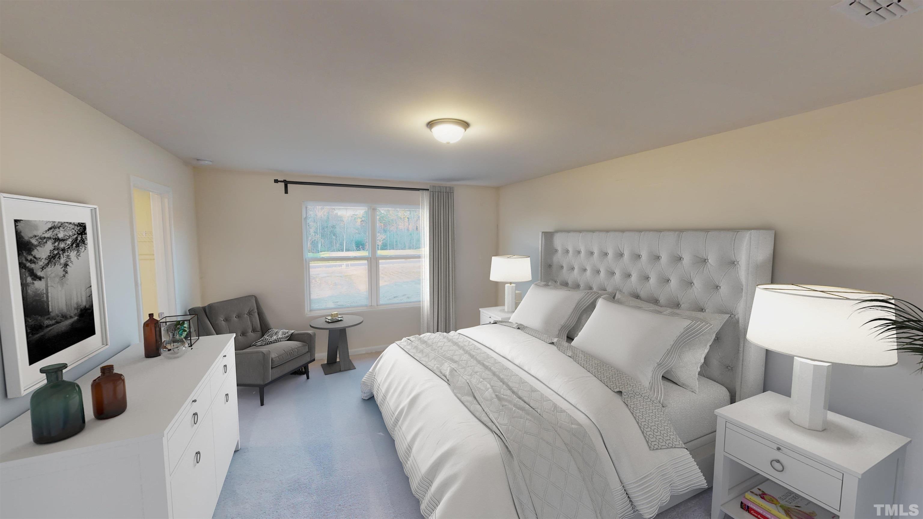 3517 Dragonfly River Raleigh, NC 27604 - Photo 24 of 27 a bedroom with bed tv and window