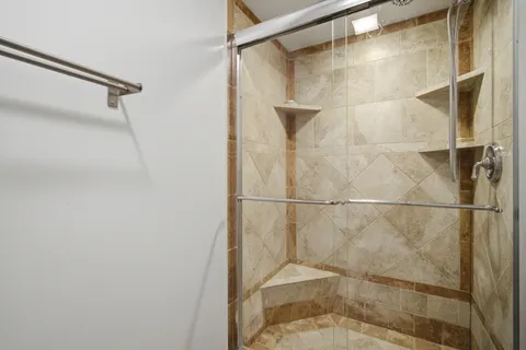 a bathroom with a shower