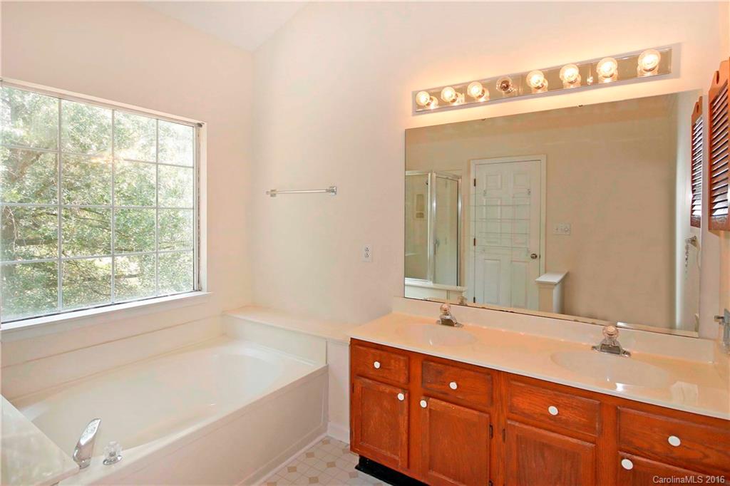 11931 Harris Ridge Drive Charlotte, NC 28269 - Photo 10 of 19 a bathroom with a tub a sink and mirror