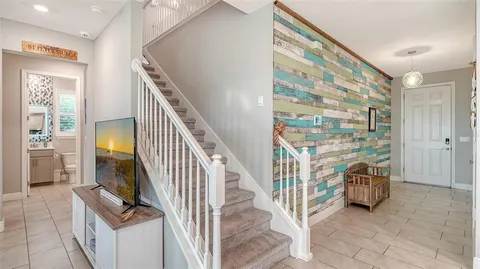 a view of an entryway with furniture