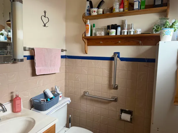 a bathroom with a toilet