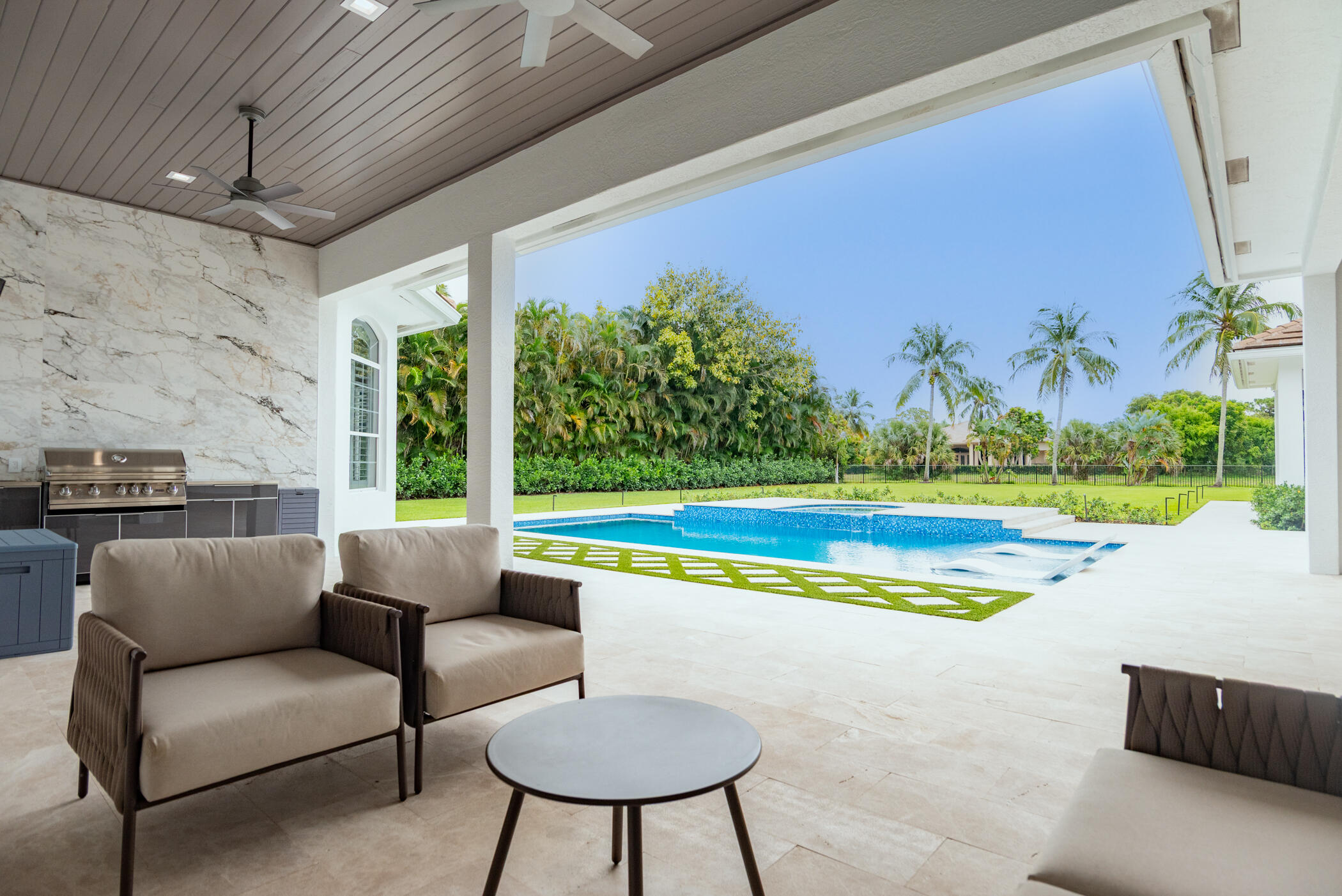 8246 Man O War Road Palm Beach Gardens, FL 33418 - Photo 18 of 55 Covered Patio and Pool
