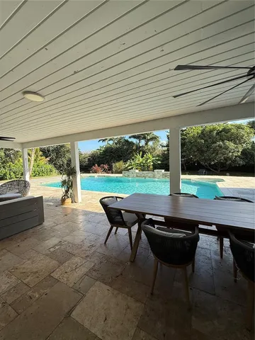 a outdoor view with a sitting space