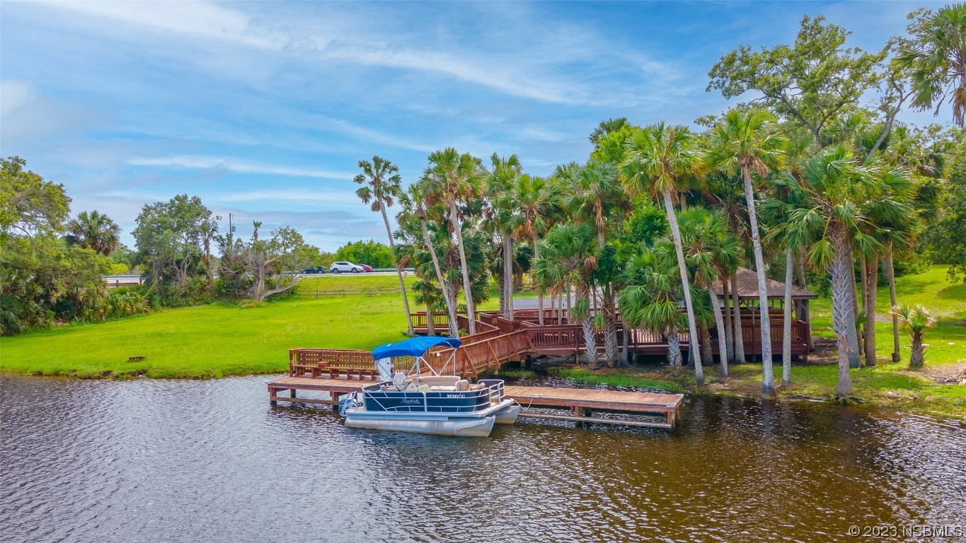 1003-1005 Highway 1 Ormond Beach, FL 32174 - Photo 42 of 52 a view of a swimming pool with a garden and trees
