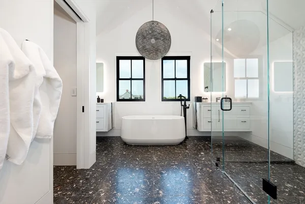 a bathroom with a shower