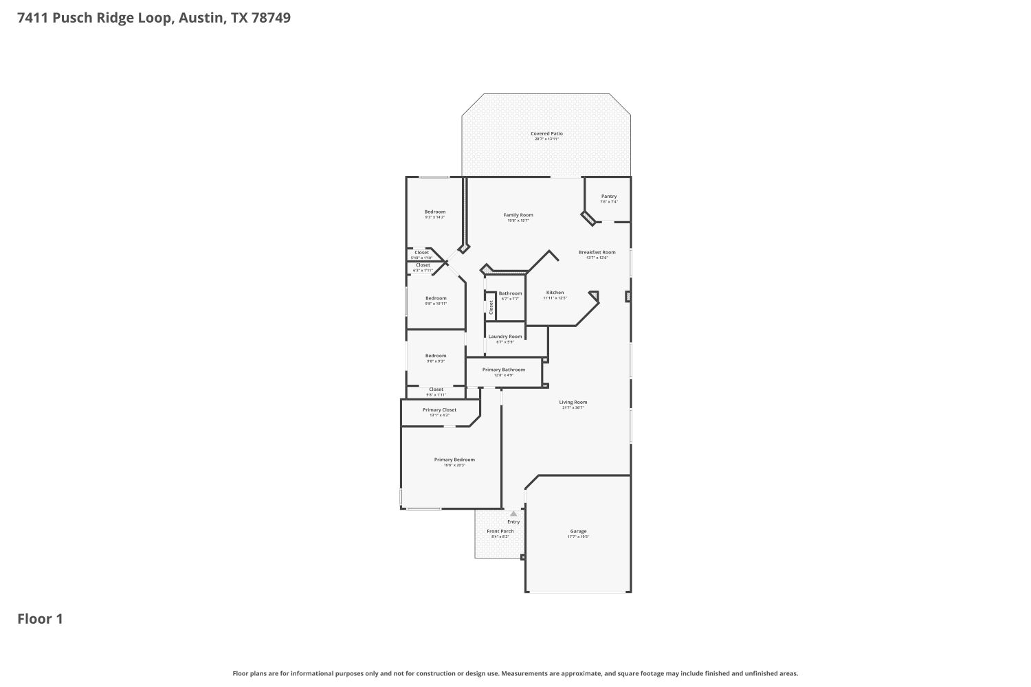 7411 Pusch Ridge Loop Austin, TX 78749 - Photo 29 of 29 a picture of a floor plan
