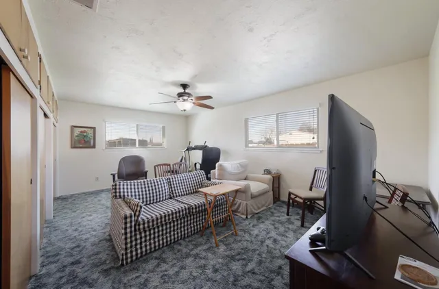 a living room with furniture