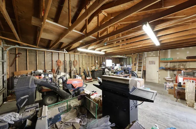 a backyard of a house with lots of green space