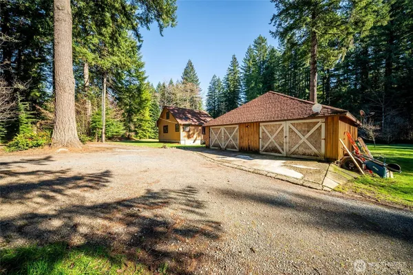a view of a mountain with an outdoor space