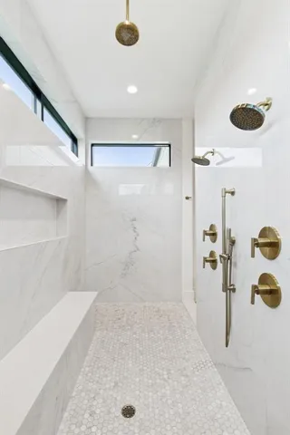 a bathroom with a shower