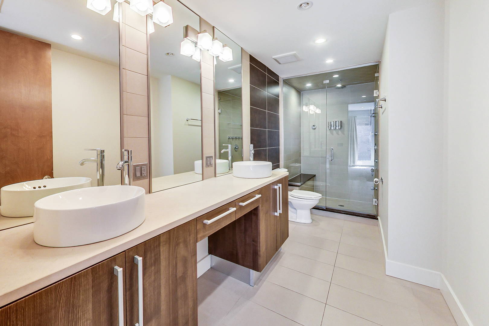 619 West Surf Street, Unit 1 Chicago, IL 60657 - Photo 21 of 36 a bathroom with a sink a toilet and shower