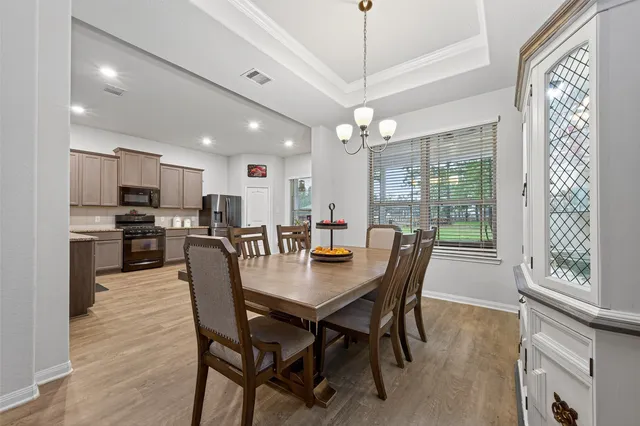 a view of a dining room and livingroom view