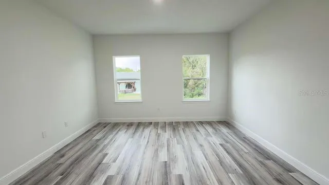 an empty room with a window
