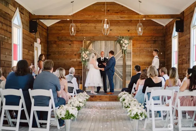 a view of a building with a ocean view