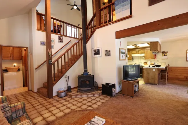 a view of entryway wih livingroom and furniture