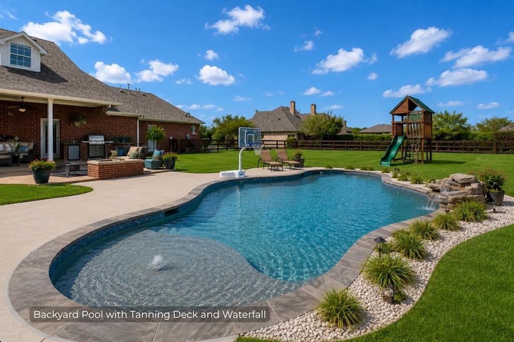 15 Trail Ridge Drive Melissa, TX 75454 - Photo 35 of 38 a view of a house with swimming pool yard and patio