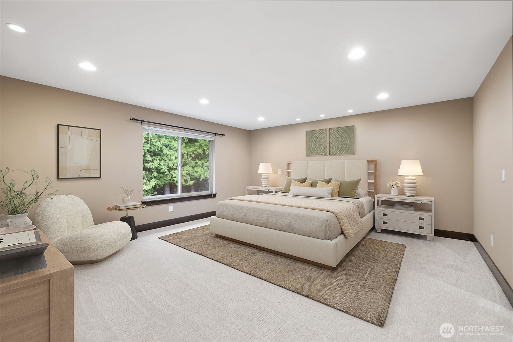 12801 218th Place Southeast Snohomish, WA 98296 - Photo 13 of 38 a spacious bedroom with a bed and a large window