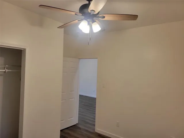 a view of small space with wooden floor