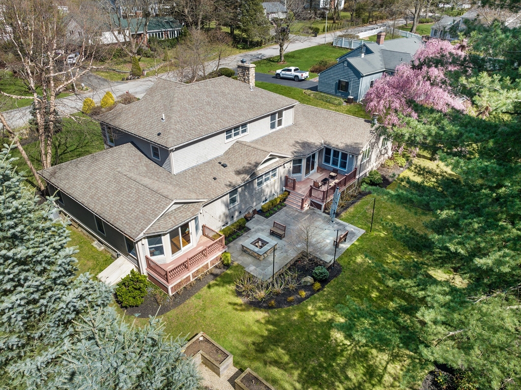 22 Crestview Road Belmont, MA 02478 - Photo 33 of 36 an aerial view of a house with a garden